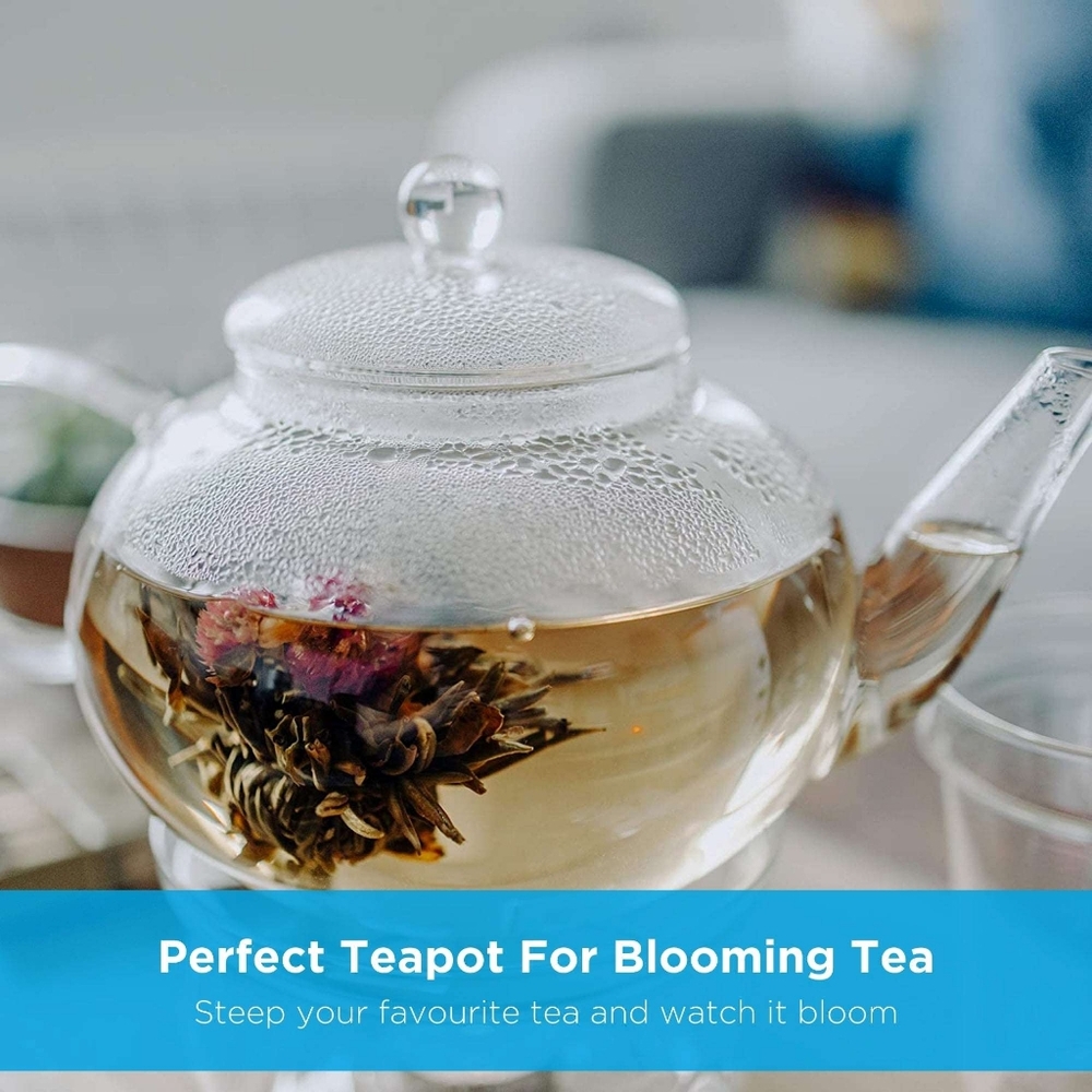 Clear Glass Teapot for Blooming Tea